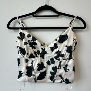 Stylish Cow Print Black and White Women's Top